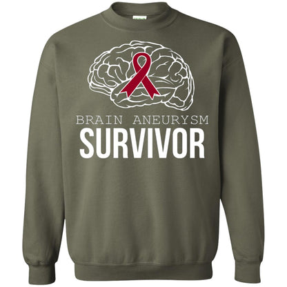 Brain Aneurysm Survivor T-shirt Military Green