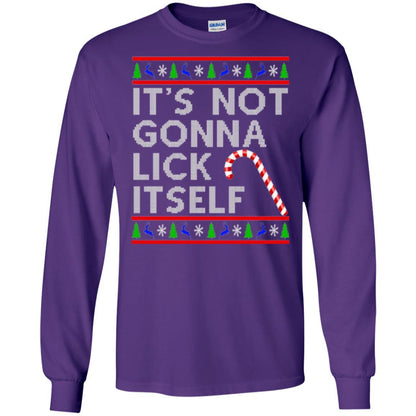 Christmas T-shirt It's Not Gonna Lick Itself Purple
