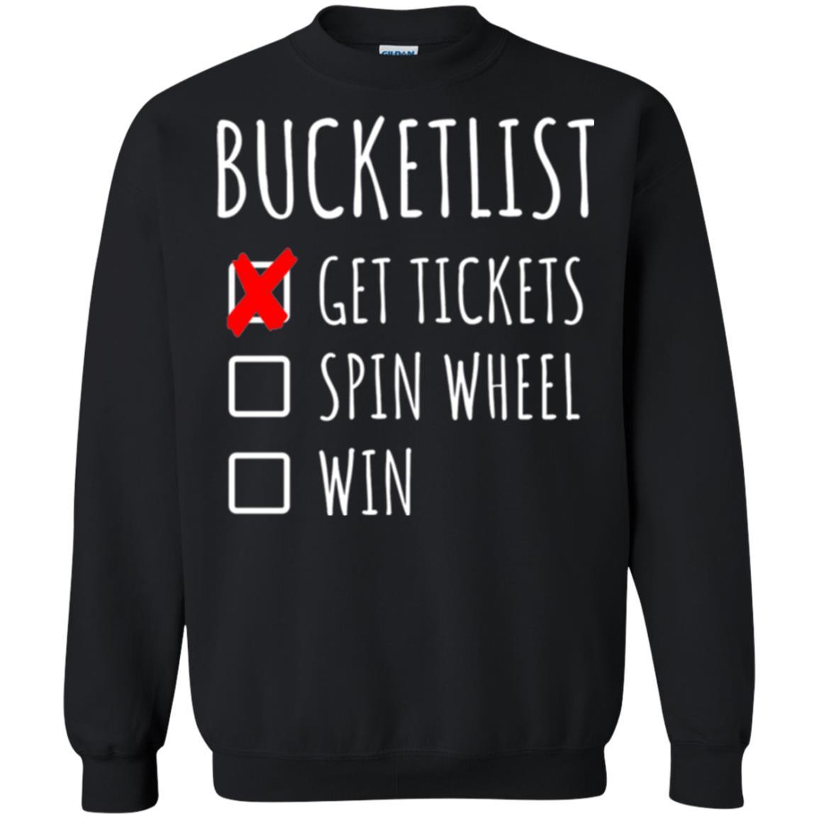 Game Show T-shirt Bucket List Spin Wheel Win Black