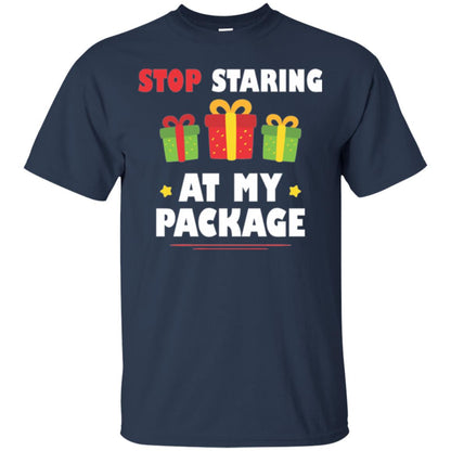 New Year T-shirt Stop Staring At My Package Navy