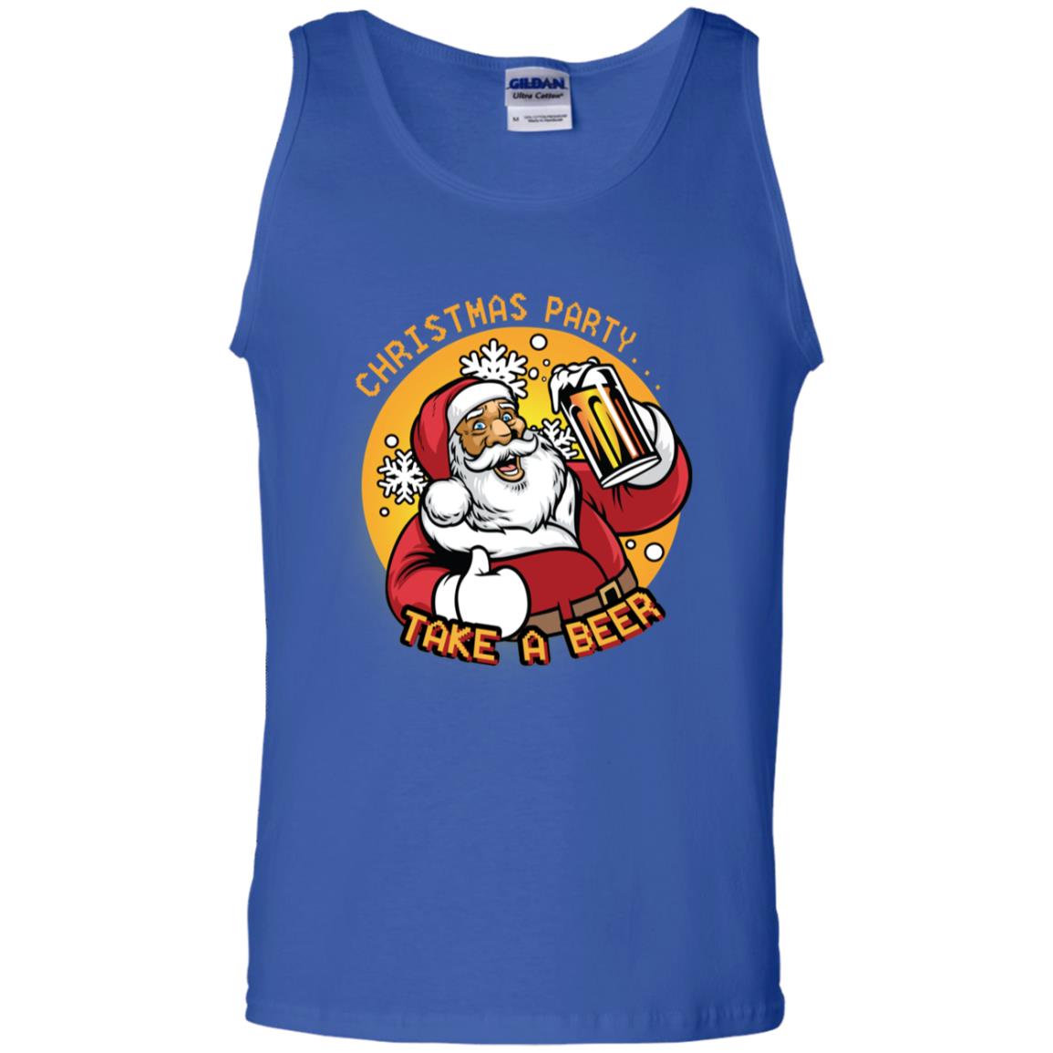 Christmas Party Take A Beer Santa X-mas Gift Shirt Royal