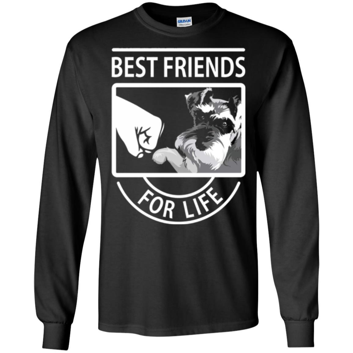 Schnauzer Lover T-shirt Best Friends For Life Black