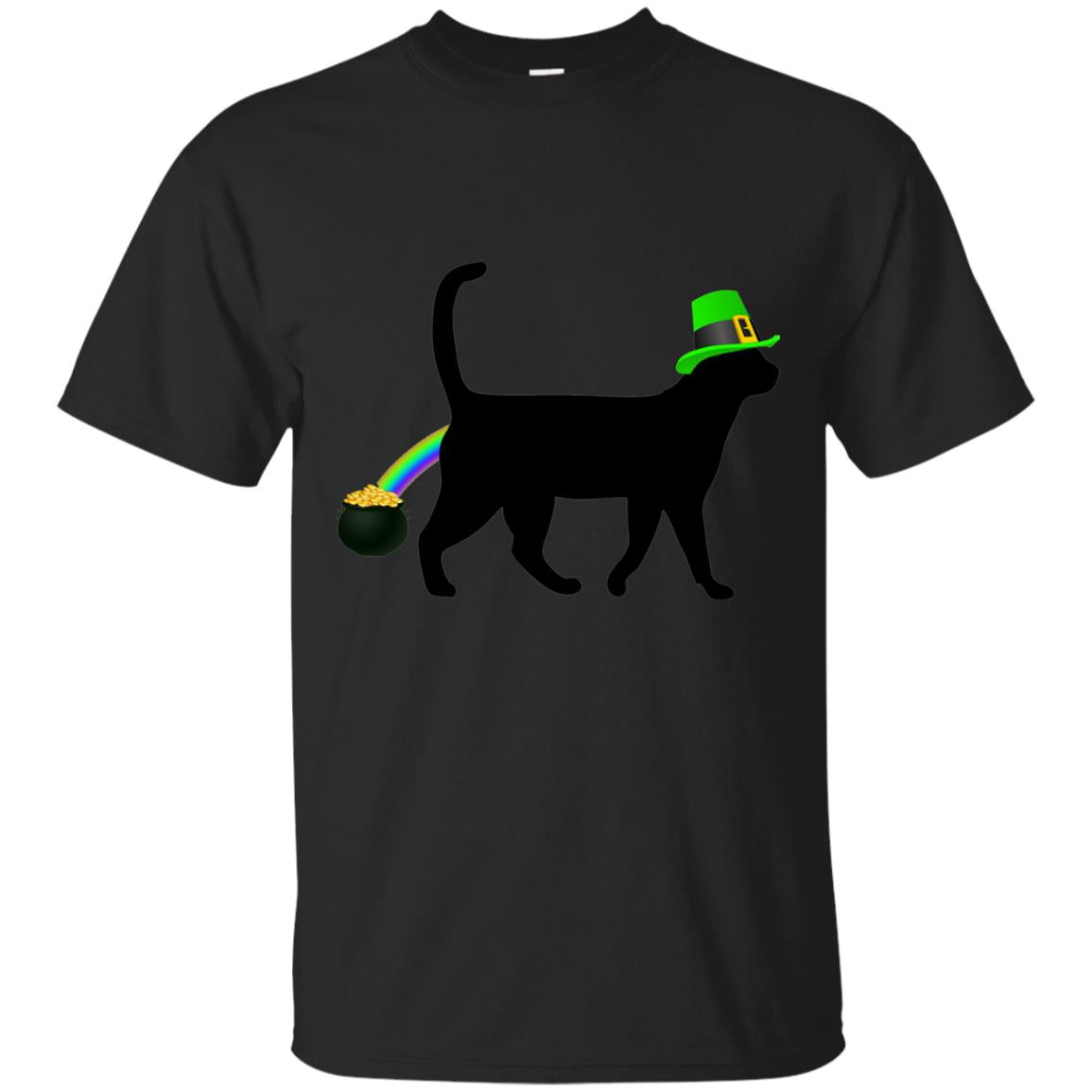 Cat Leprechaun Funny Cat Saint Patrick_s Day T-shirt Black