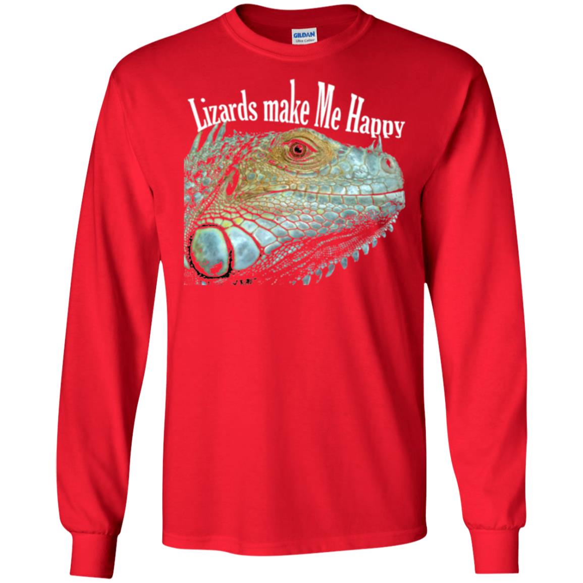 Reptiles Lovers T-shirt Lizards Make Me Happy Red