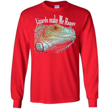 Reptiles Lovers T-shirt Lizards Make Me Happy Red