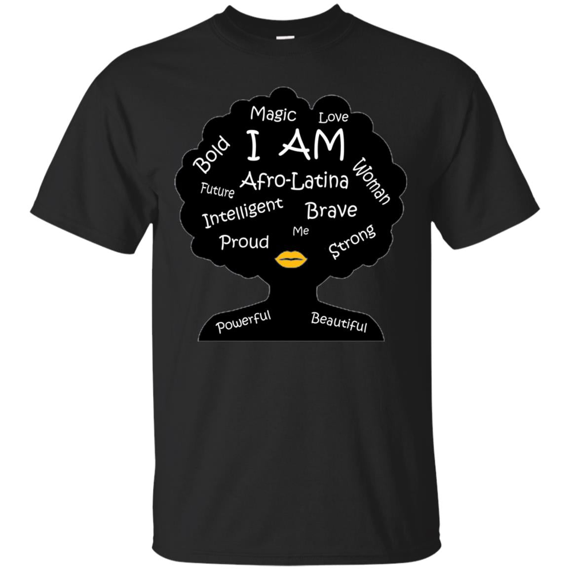 Unisex Bold Afro Latina Proud Black Spanish Culture T-shirt Black