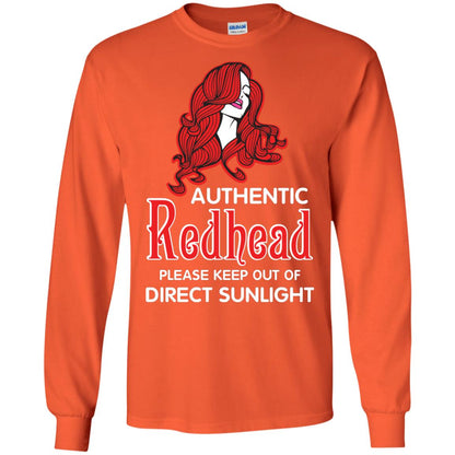 Authentic Redhead Please Keep Out Of Direct Sunlight Cool Redhead Gift Shirt For Girls Orange