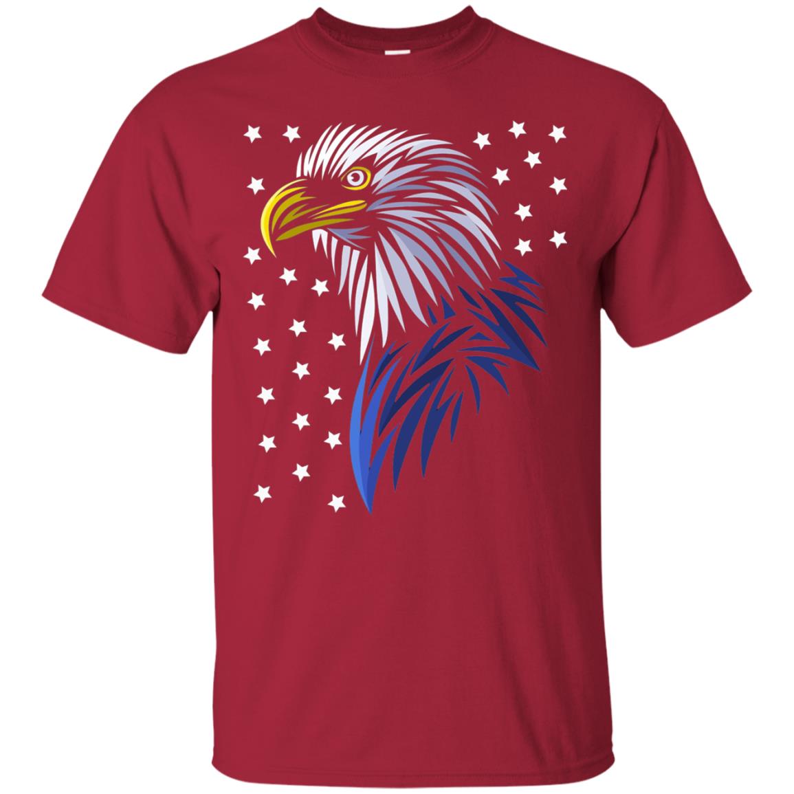 Usa Eagle Flag Stars T-shirt Tribal Style T-shirt Cardinal