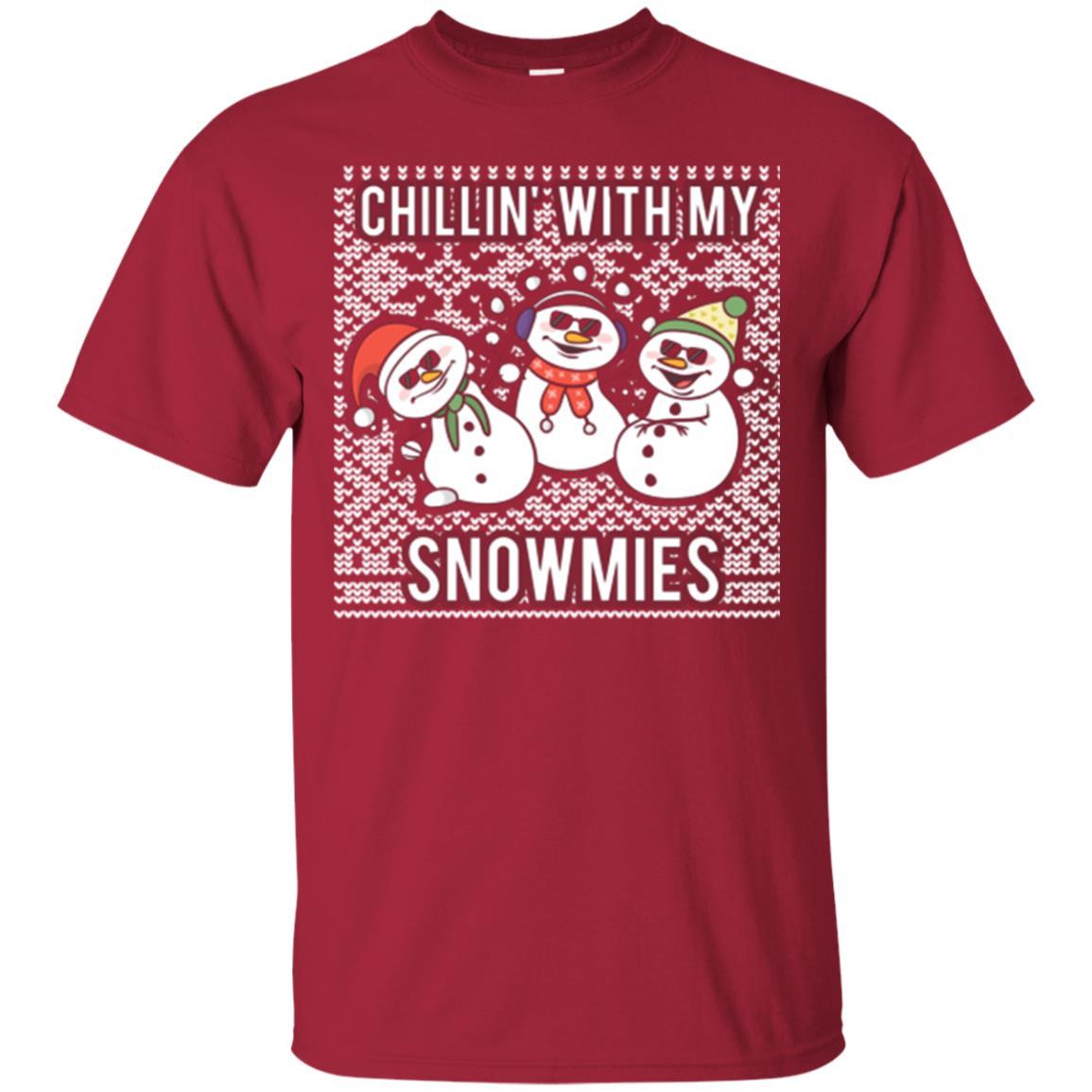 Christmas T-shirt Chillin' With My Snowmies Cardinal