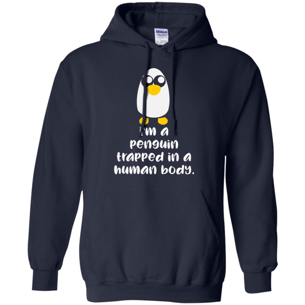 Penguin Lovers T-shirt I_m A Penguin Trapped In A Human Body Navy
