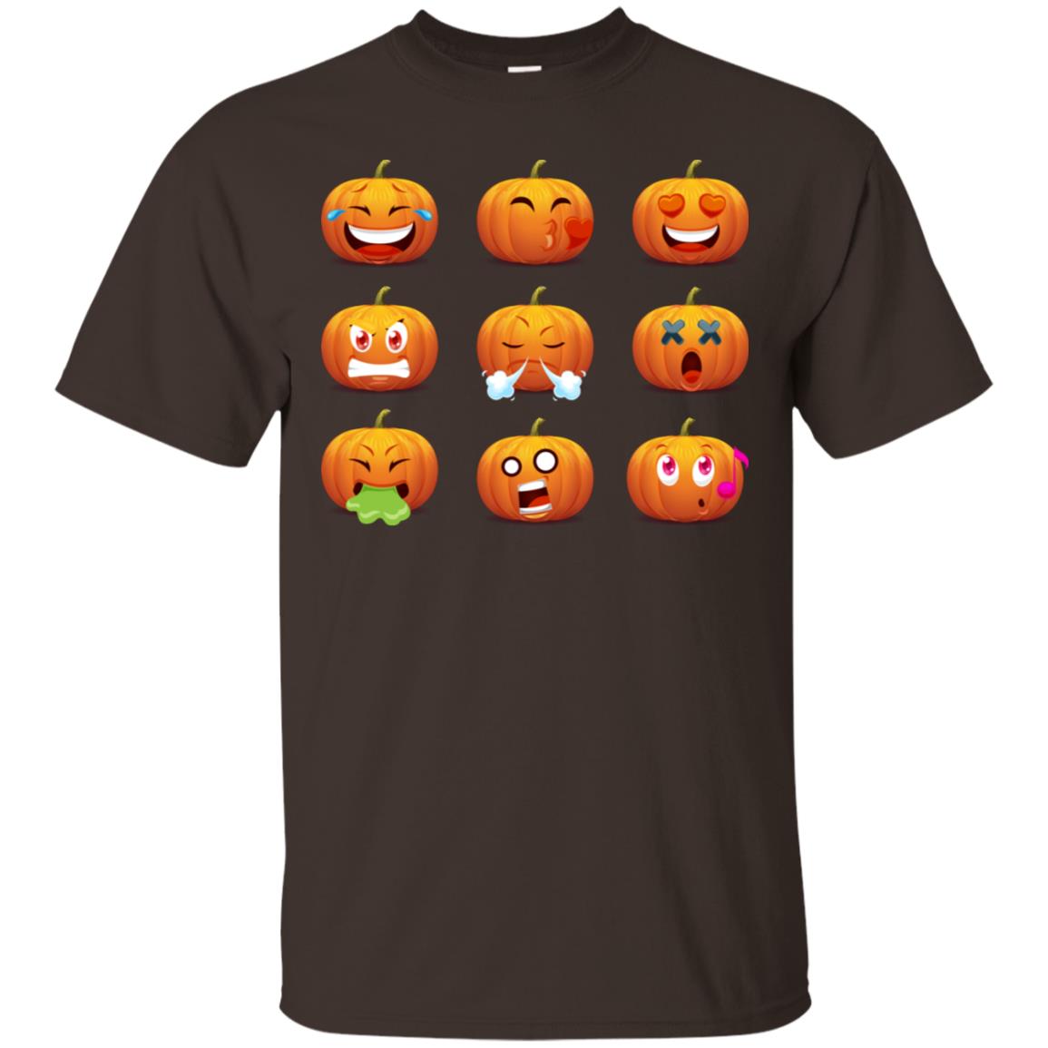 Funny Pumpkins Emoji Halloween Gift Shirt Dark Chocolate