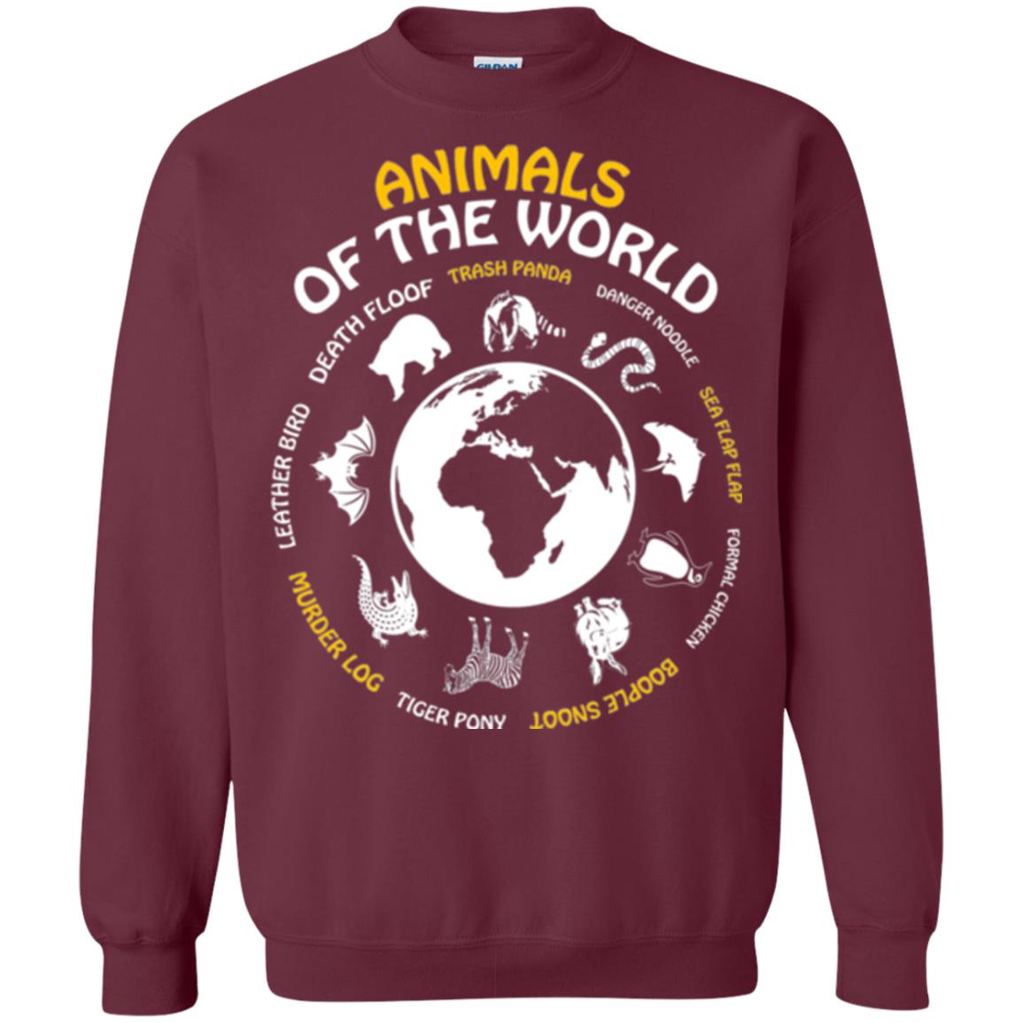 Save The Animals T-shirt Rare Animals Of The World Maroon