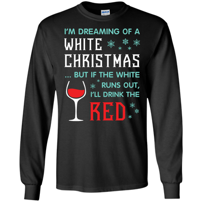 Christmas T-shirt I'm Dreaming Of A White Christmas Black