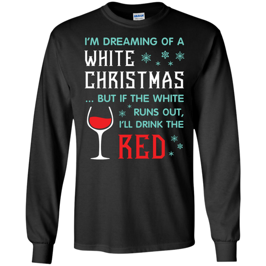 Christmas T-shirt I'm Dreaming Of A White Christmas Black