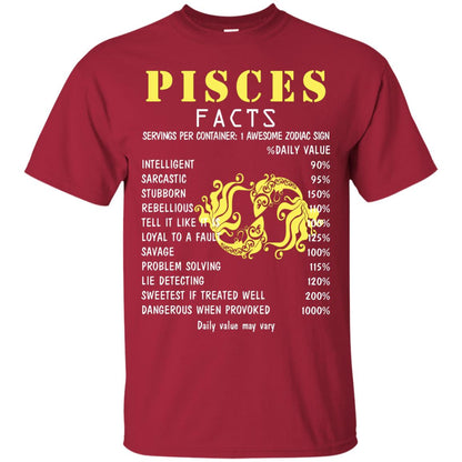 Pisces Facts 1 Awesome Zodiac Sign Gift Shirt For Pisces Horoscope Cardinal