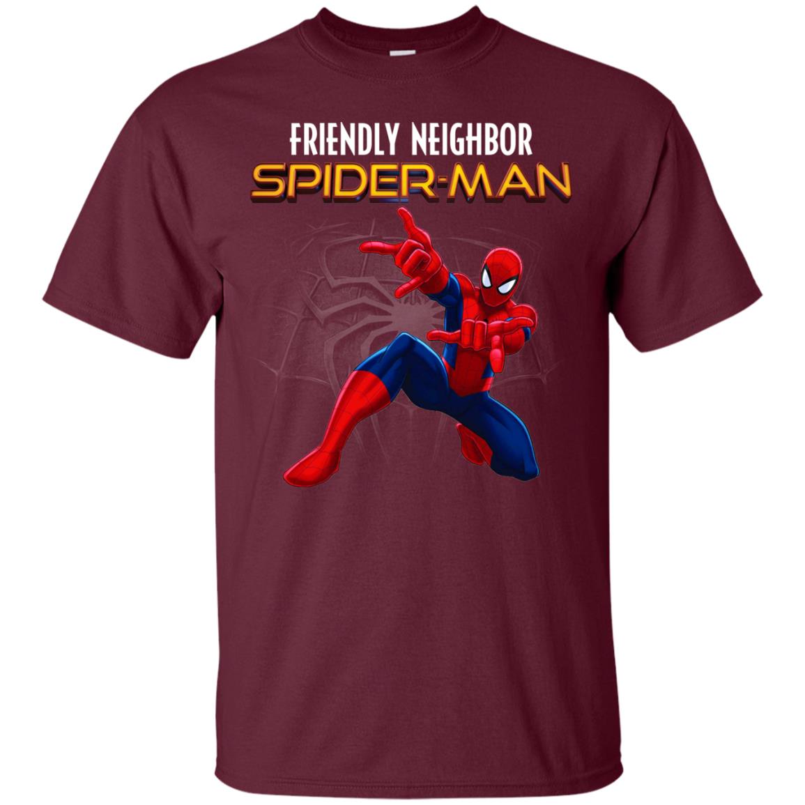 Friendly Neighbor Spider Man Movie Fan T-shirt Maroon