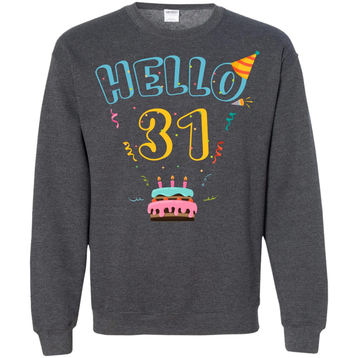 Hello 31 Thirty One 31st 1987s Birthday Gift Shirt Dark Heather