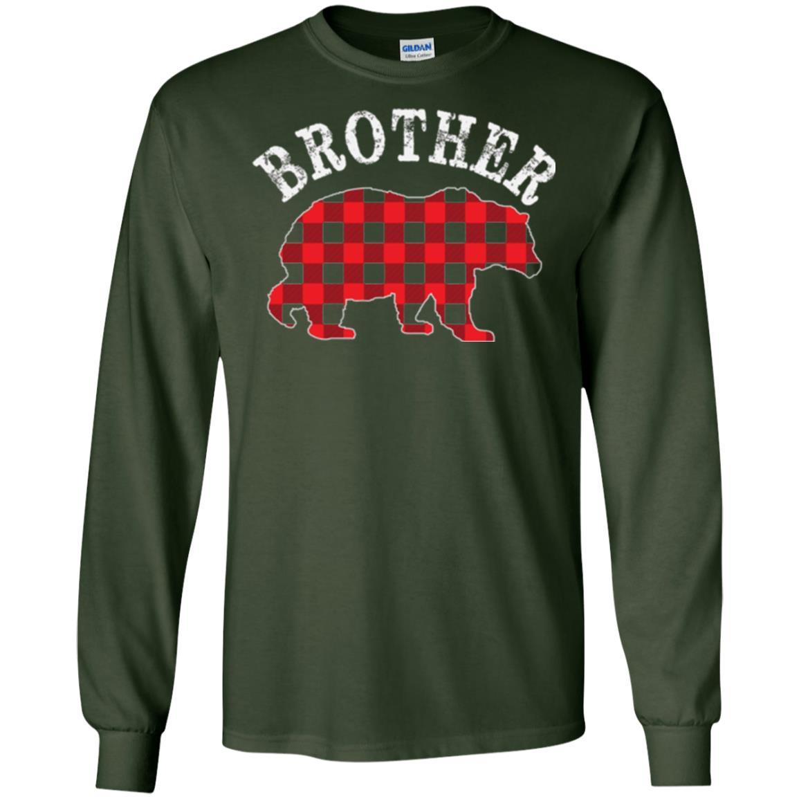 Christmas T-shirt Red Plaid Brother Bear Forest Green