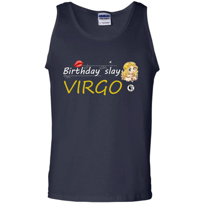 Cute Virgo Girl Birthday Lip Slay T-shirt Navy