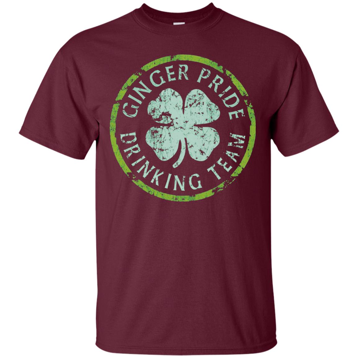 Funny Ginger Pride Drinking Team Irish T-shirt Maroon