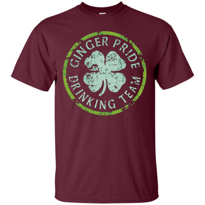 Funny Ginger Pride Drinking Team Irish T-shirt Maroon