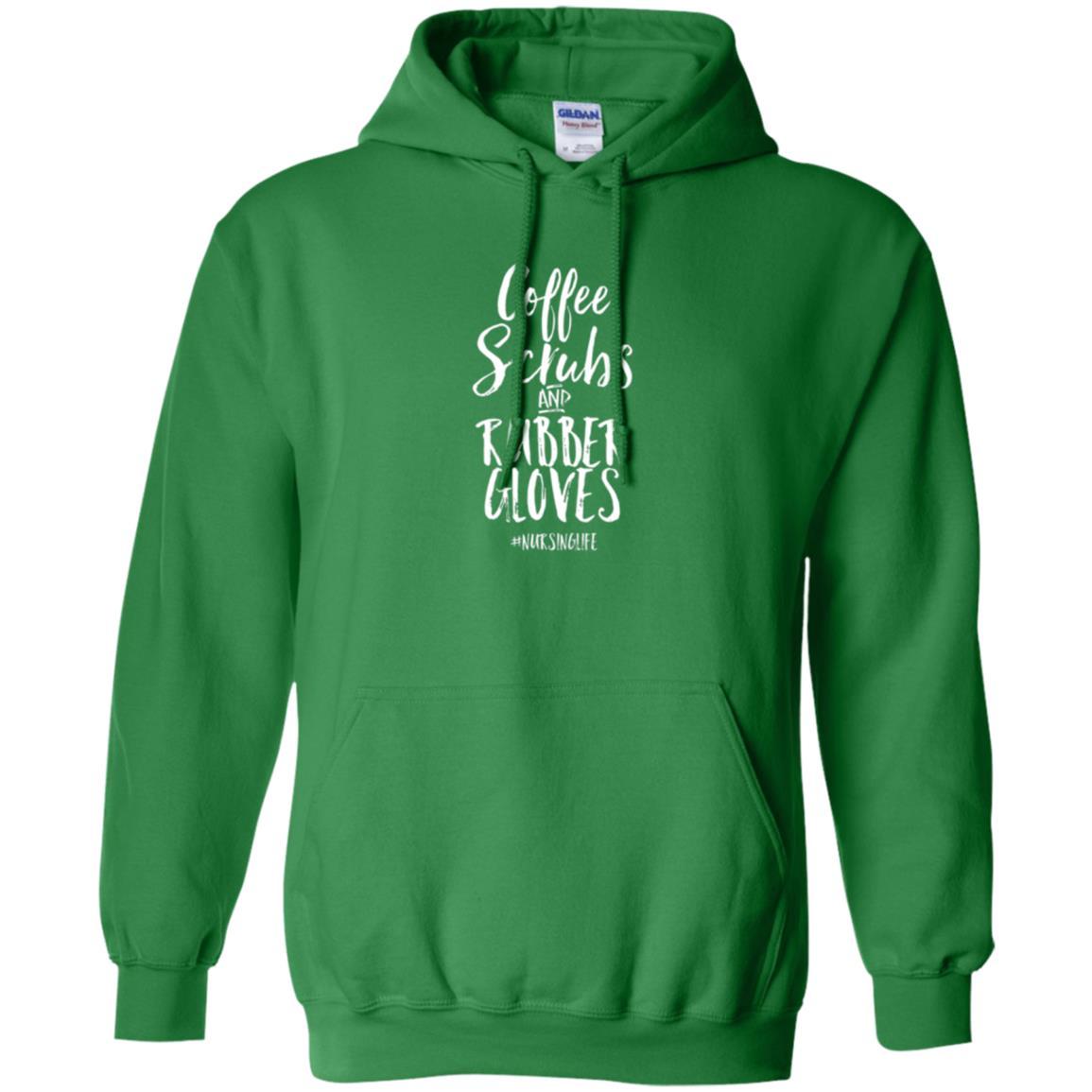 Nurse T-shirt Coffee Scrubs And Rubber Gloves Irish Green