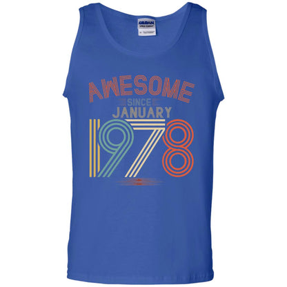 Funny 40th Birthday T-shirt Awesome Since January 1978 Royal