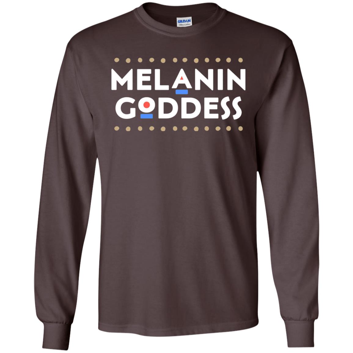 Melanin Goddess African T-shirt Black Girl Poppin_ Dark Chocolate