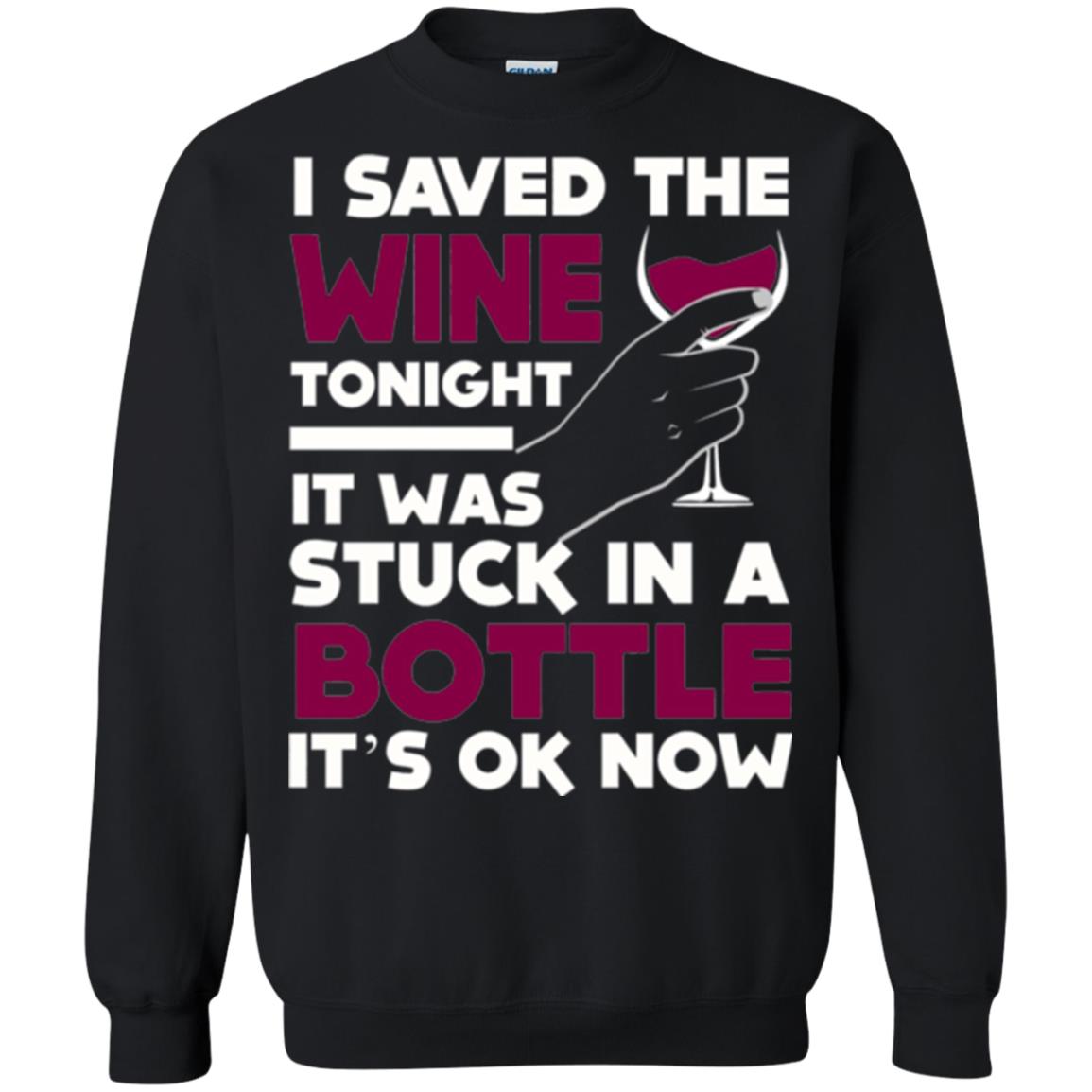 Funny Wine T-shirt I Save The Wine Tonight Black