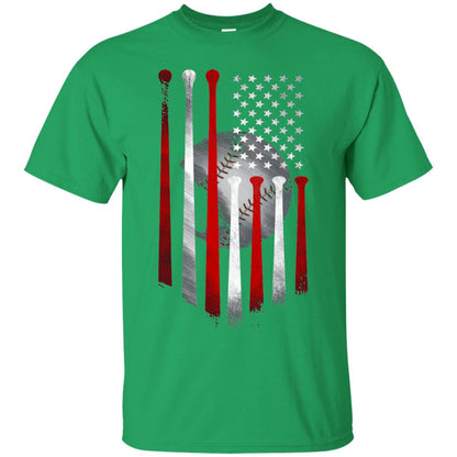 American Flag Baseball Flag Baseball Lover T-shirt Irish Green