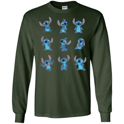 Stitch T-shirt Disney Many Moods Forest Green