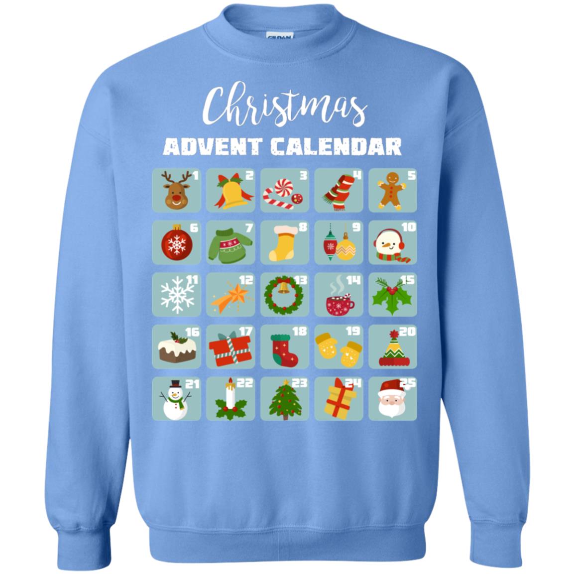 Christmas Calendar December 2018 Gift Shirt Carolina Blue