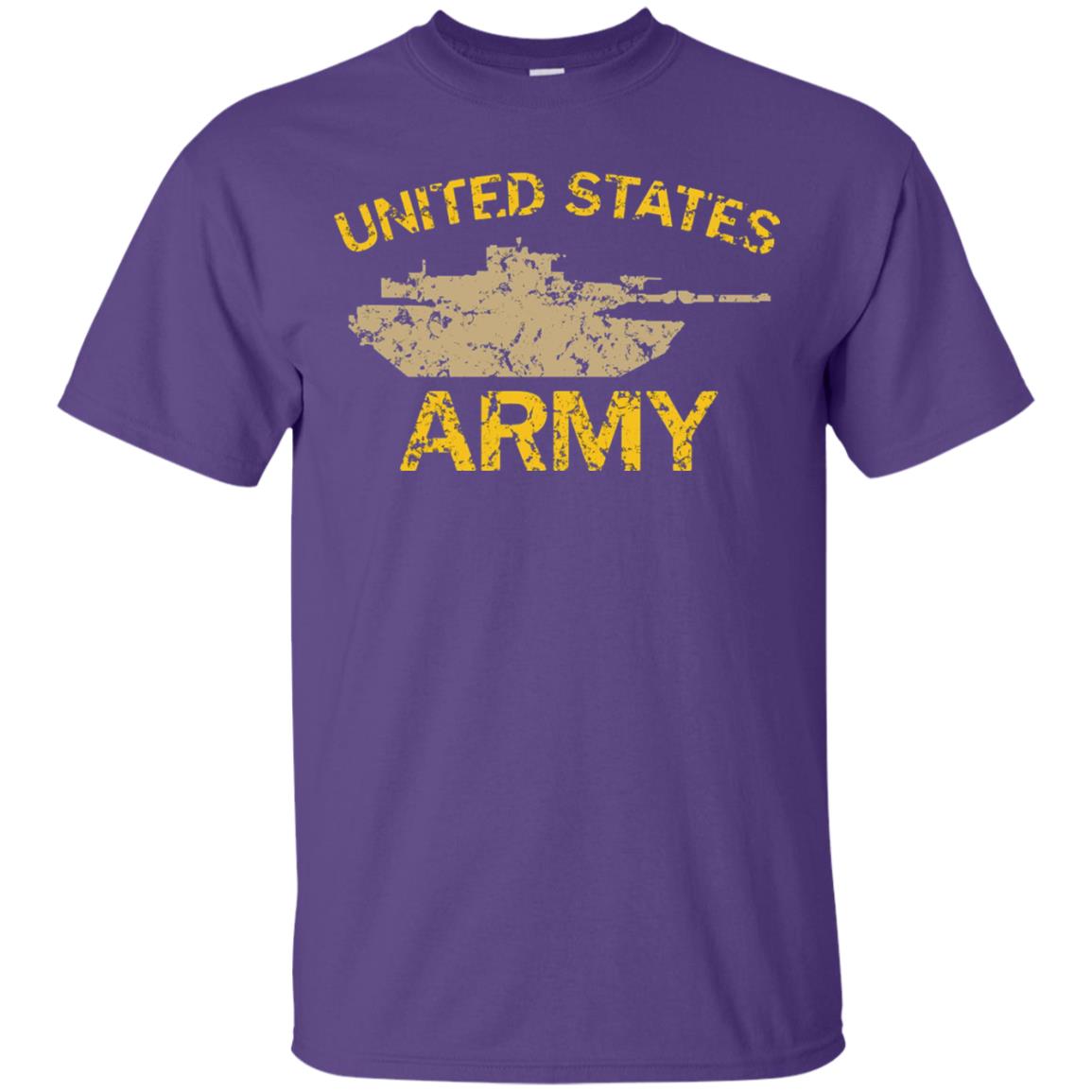 United States Army M1a2 Abrams Tusk Tank Grunge T-shirt Purple
