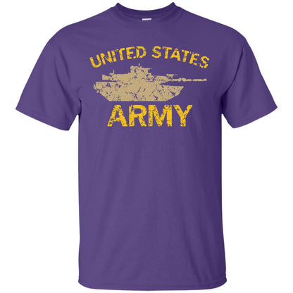 United States Army M1a2 Abrams Tusk Tank Grunge T-shirt Purple