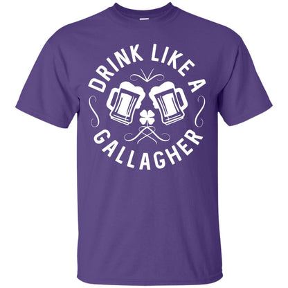 Drink Like A Gallagher Green Irish St. Patty_s T-shirt Purple