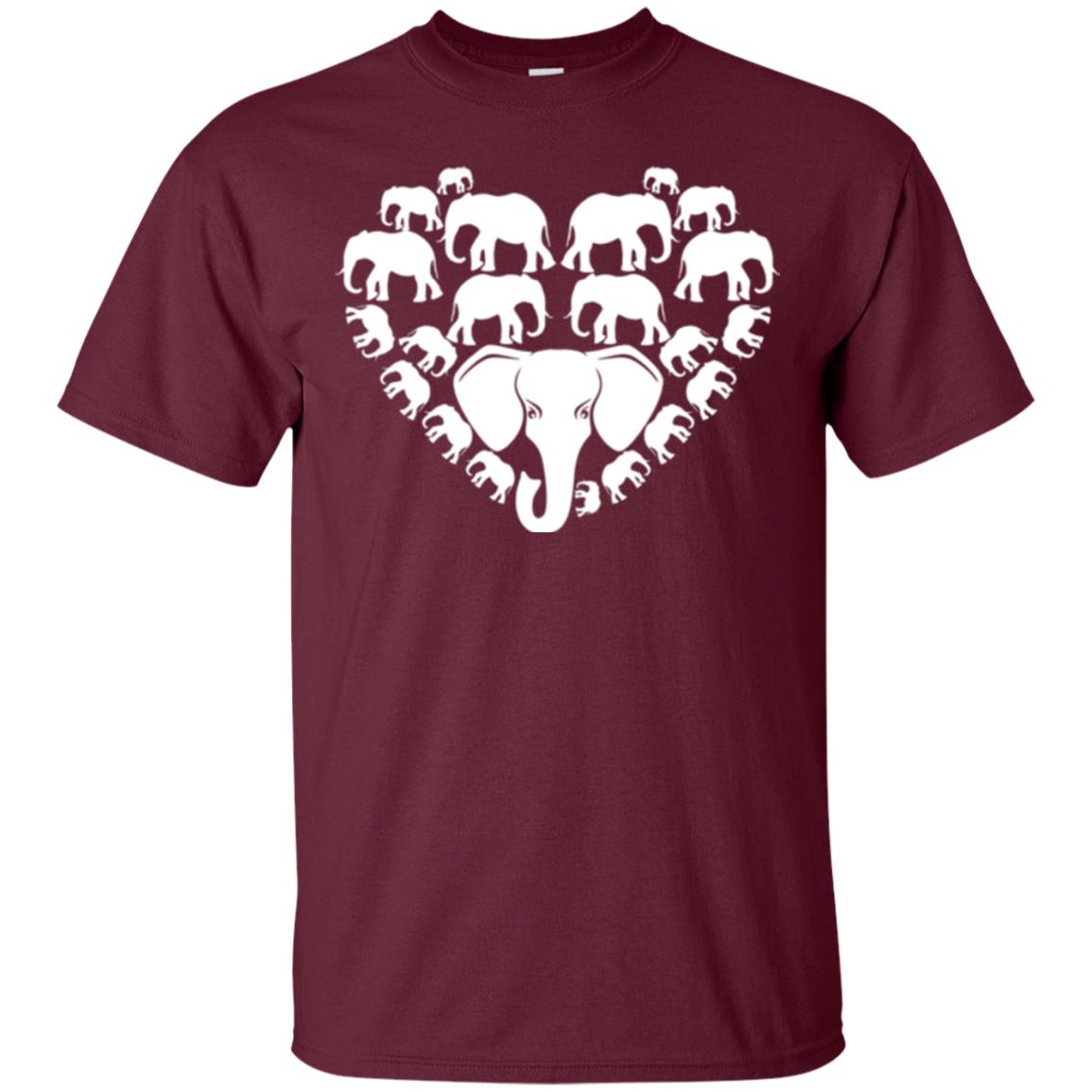 Elephant Lovers T-shirt Special Elephant Heart Maroon