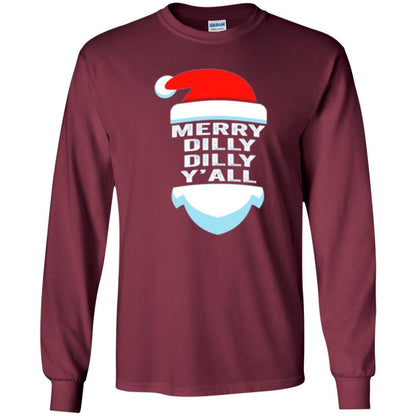 Christmas T-shirt Dilly Dilly Y_all Santa Claus Maroon