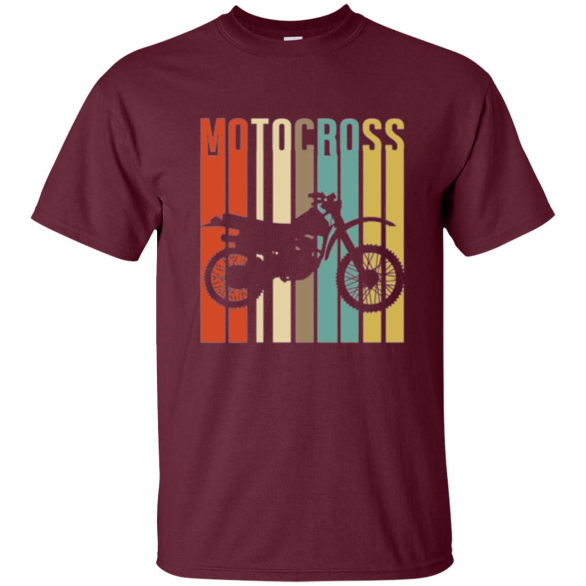 Dirt Bike Silhouette T-shirt Cool Vintage Motocross Maroon