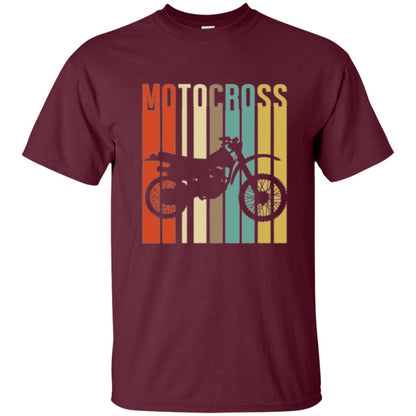Dirt Bike Silhouette T-shirt Cool Vintage Motocross Maroon