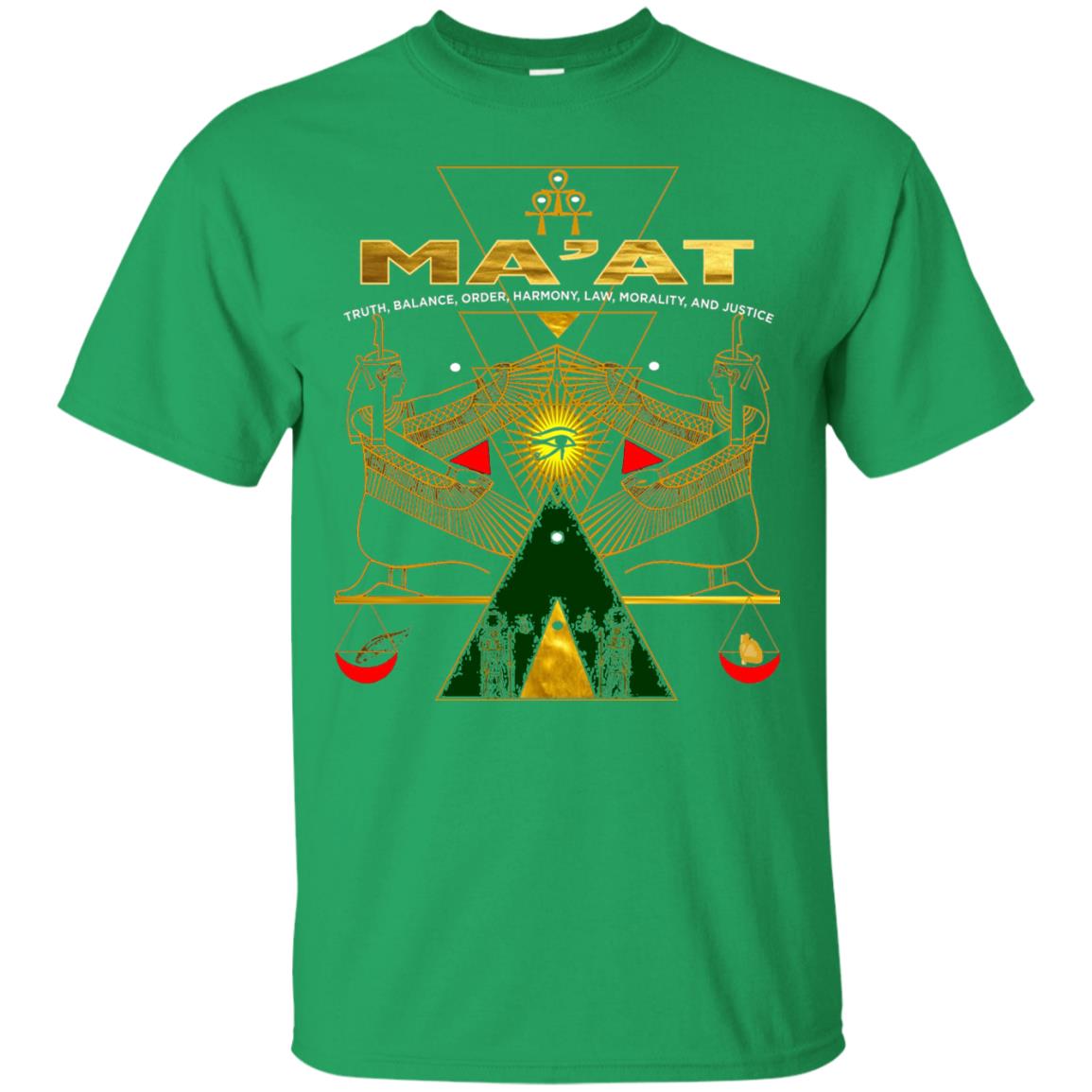 Sacred Kemetic Geometry Goddess Maat T-shirt Irish Green