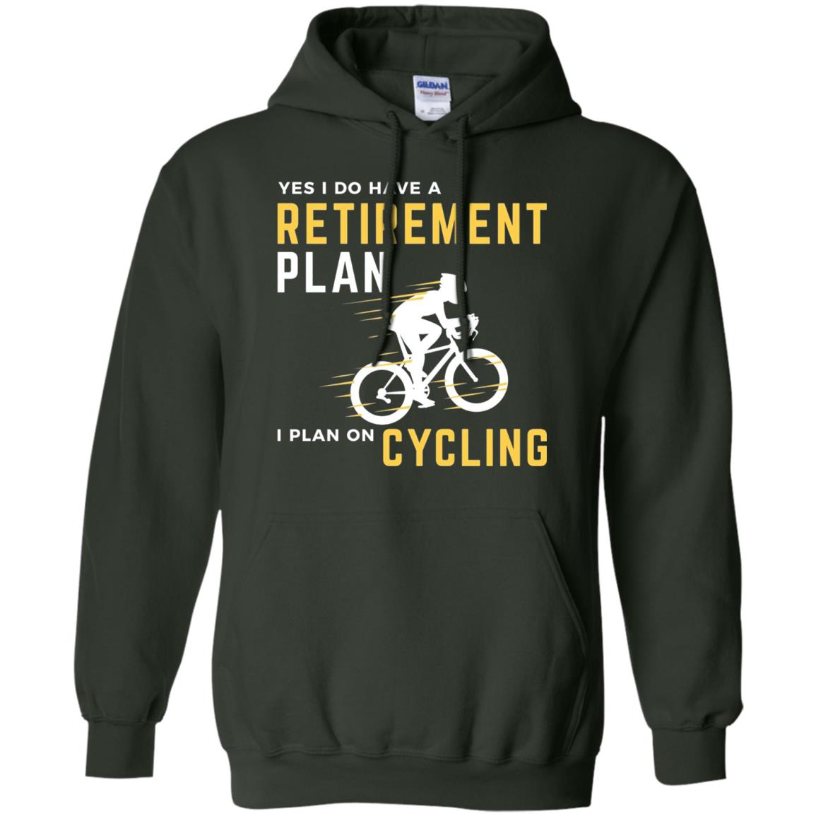 Funny Bicycle Cycling T-shirt Retirement Plan I Plan On Cycling Forest Green
