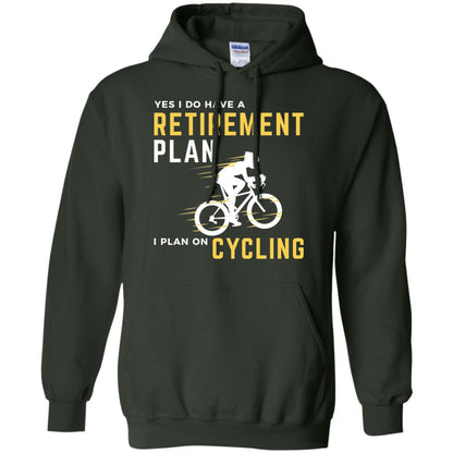 Funny Bicycle Cycling T-shirt Retirement Plan I Plan On Cycling Forest Green