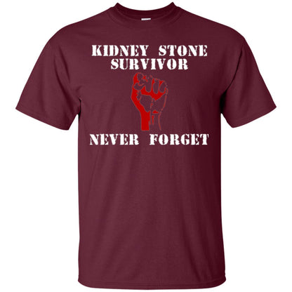 Kidney Stone Survivor Never Forget T-shirt Maroon
