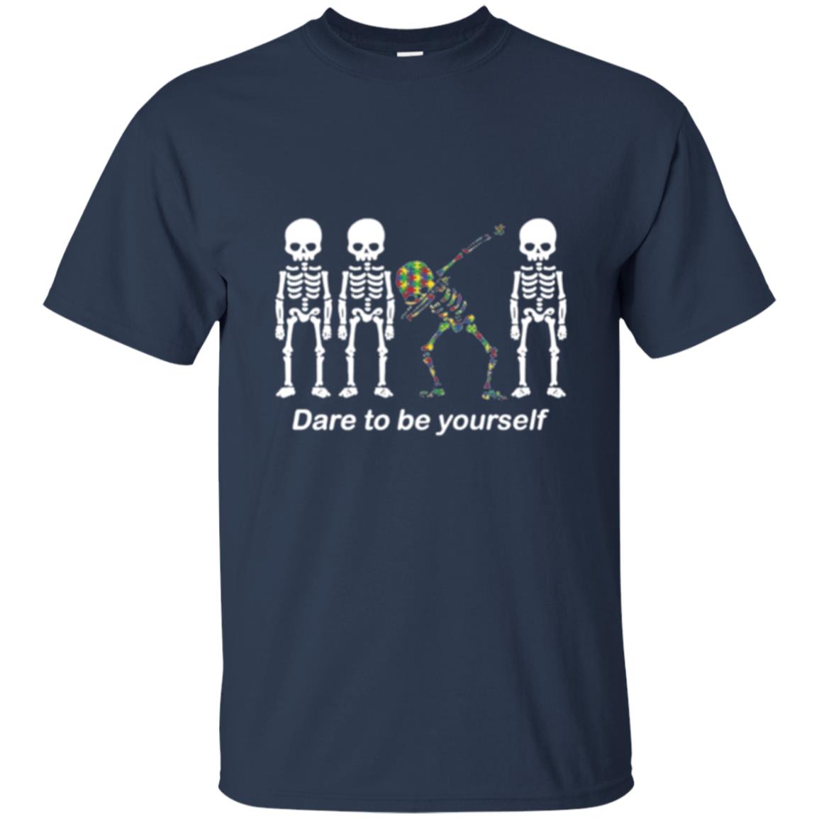 Dabbing T-shirt Dabbing Skeleton Dare To Be Yourself Navy