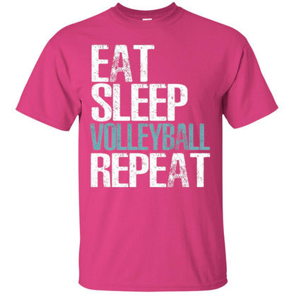 Volleyball T-shirt Eat Sleep Volleyball Repeat Heliconia