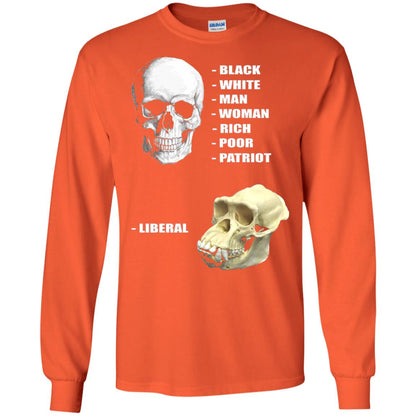 Funny Cool Skulls T-shirt Modern America Patriot Liberal Orange