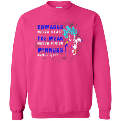 Cowards Never Start The Weak Never Finish Comic T-shirt Heliconia