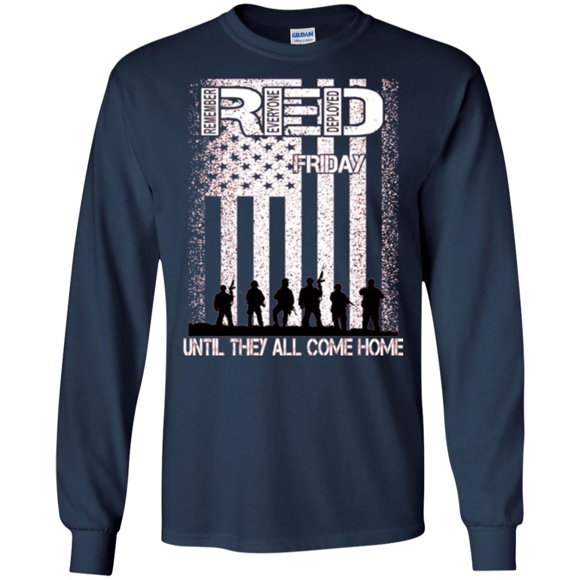 Red Friday Military T-shirt Untill They All Come Home Navy