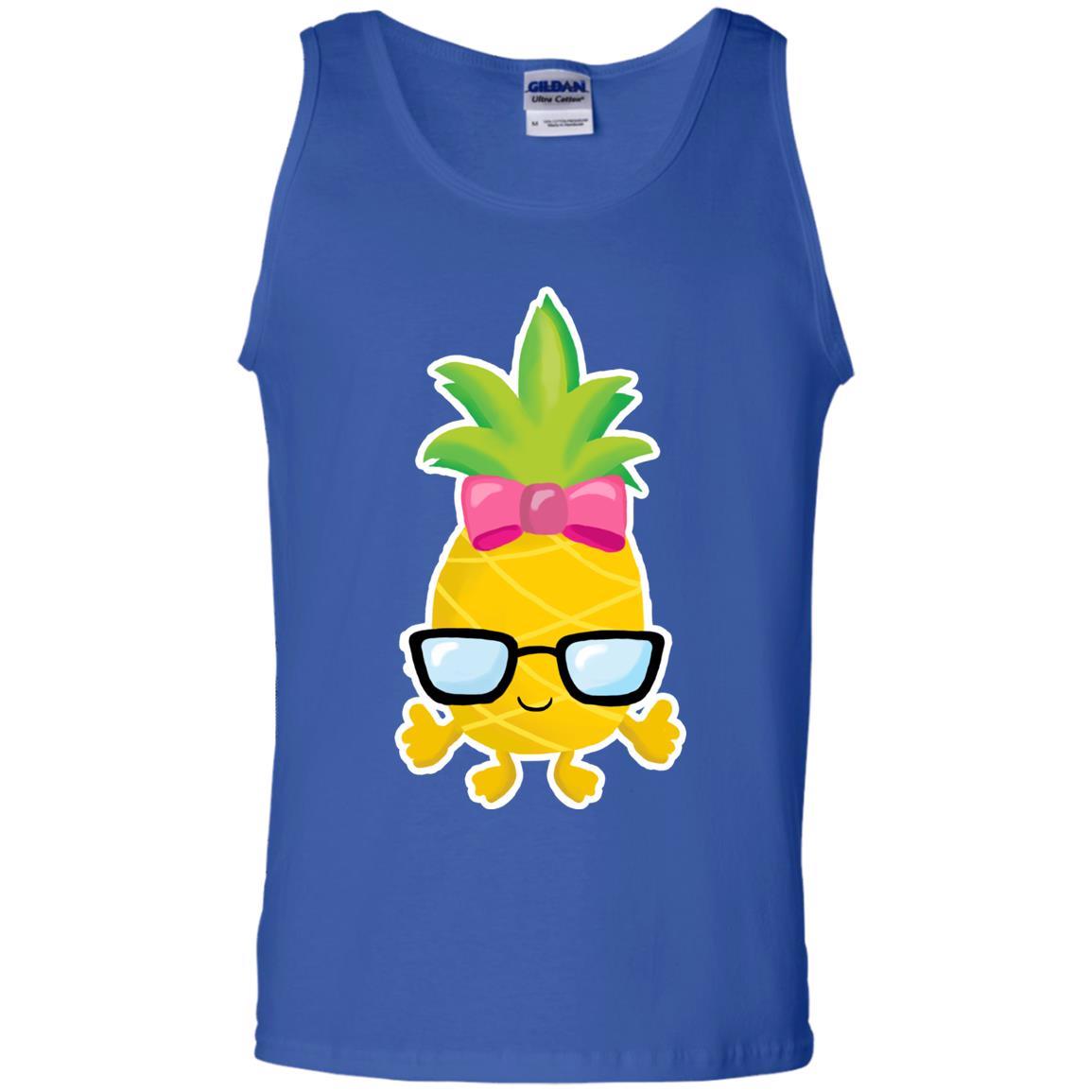 Funny Pineapple With Glasses For Girls Womens Shirt Royal