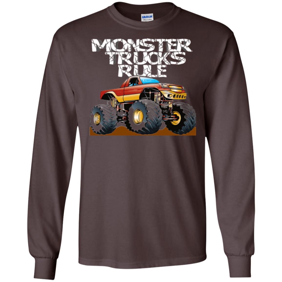 Monster Trucks Rule T-shirt Dark Chocolate